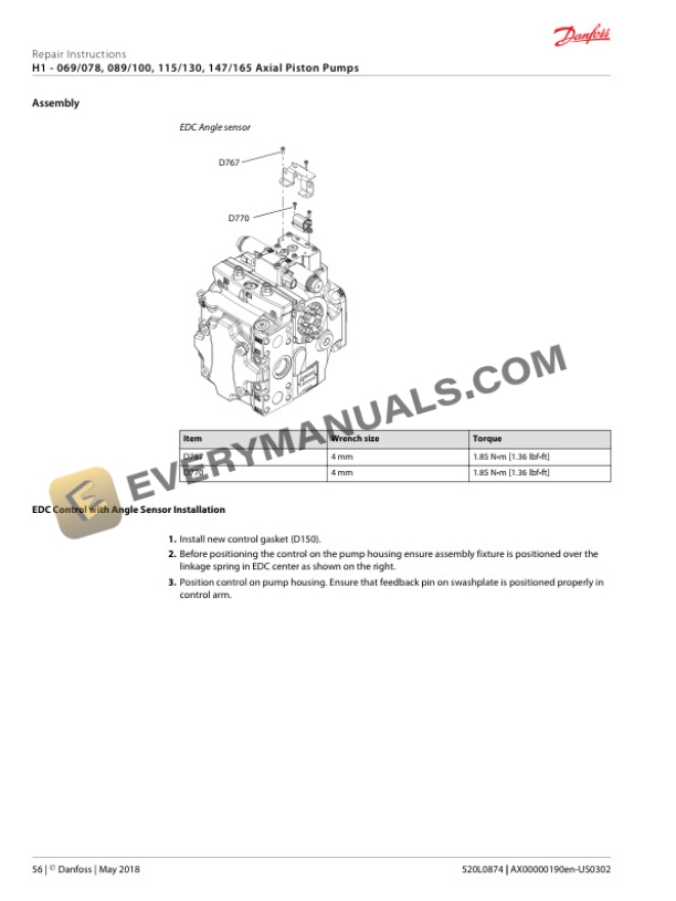 Manitou H1 069 TO 165 Hydrostatic Pump Repair Manual 647424EN 7 Manitou H1 069 TO 165 Hydrostatic Pump Repair Manual 647424EN - Image 5