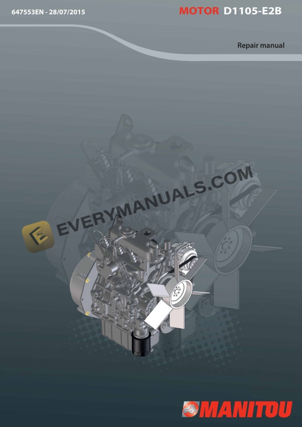 manitou kubota d1105 e2b motor repair manual 647553en 1