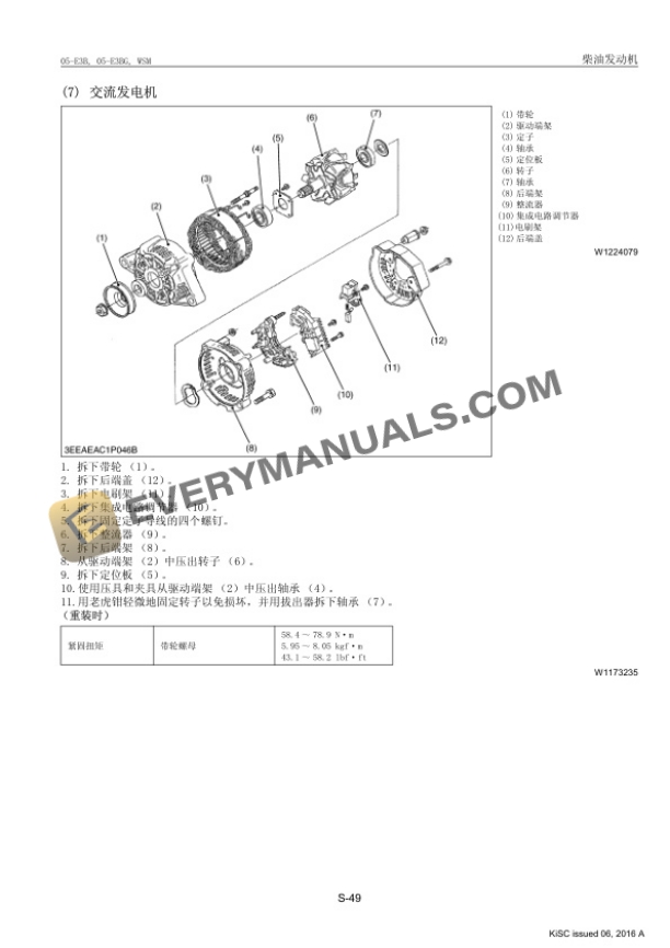 Manitou Kubota V1505 E3B Engine Repair Manual 647124 ZH-5
