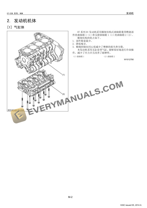 Manitou Kubota V2607-E3B, V3007-E3B, V3307-E3B Engine Repair Manual 647044 ZH-3