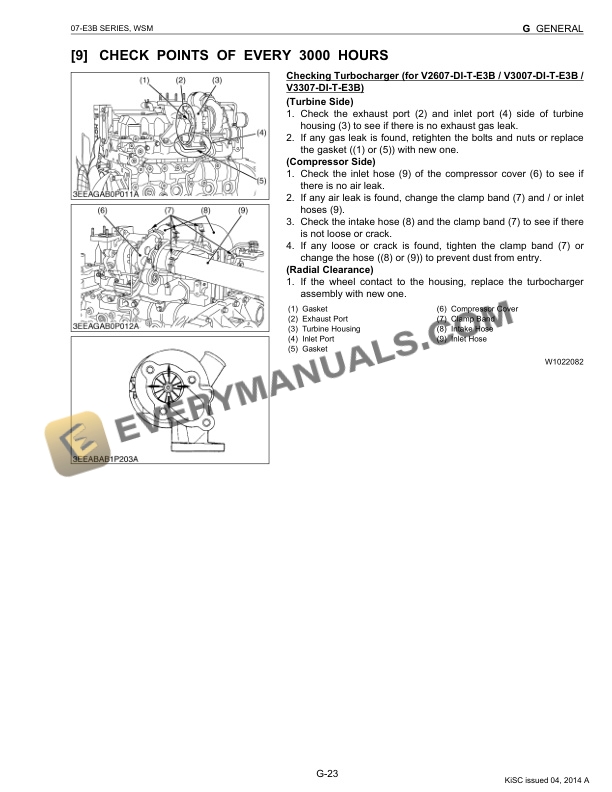 Manitou Kubota V2607-E3B, V3007-E3B, V3307-E3B Engine Repair Manual 647044EN-2