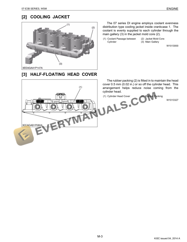 Manitou Kubota V2607-E3B, V3007-E3B, V3307-E3B Engine Repair Manual 647044EN-3
