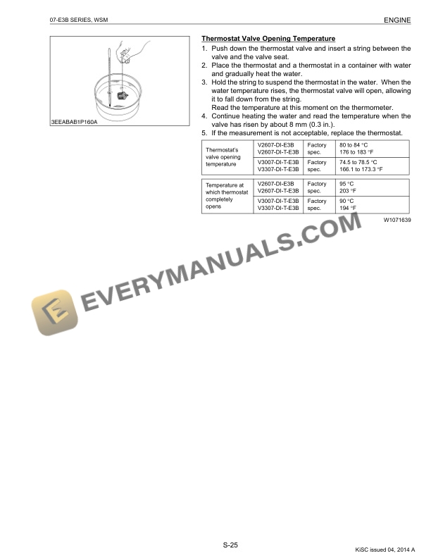 Manitou Kubota V2607-E3B, V3007-E3B, V3307-E3B Engine Repair Manual 647044EN-4