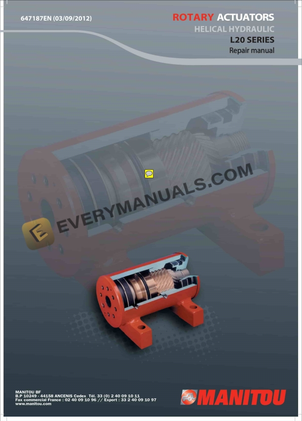 Manitou L20 Series Helical Hydraulic Rotary Actuators Repair Manual 647187EN