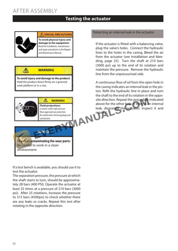 Manitou L20 Series Helical Hydraulic Rotary Actuators Repair Manual 647187EN-5