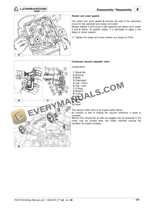 Manitou Lombardini FOCS LDW702 Engine Repair Manual 647048EN-3