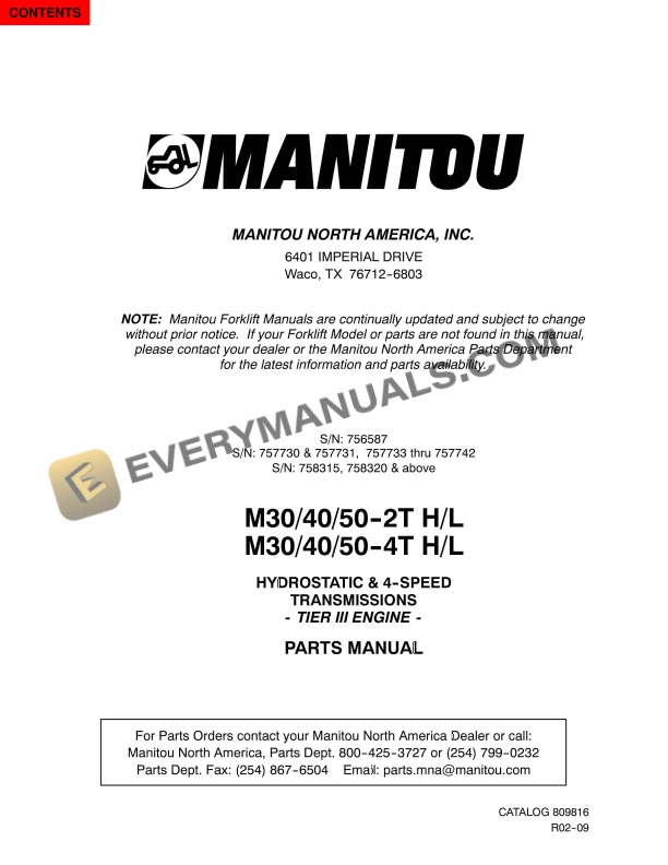 manitou m 30 2 h to m 50 4 l tier iii engine parts manual 809816 1