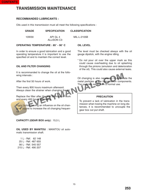 Manitou M 30-2T H to M 50-4T L-Tier III Repair Manual 809818-3