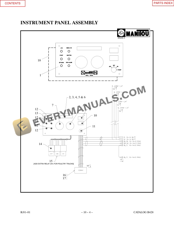 Manitou M230H P-PSL, M230H C-PSL 75in Hydrohawk Parts Manual B428-5