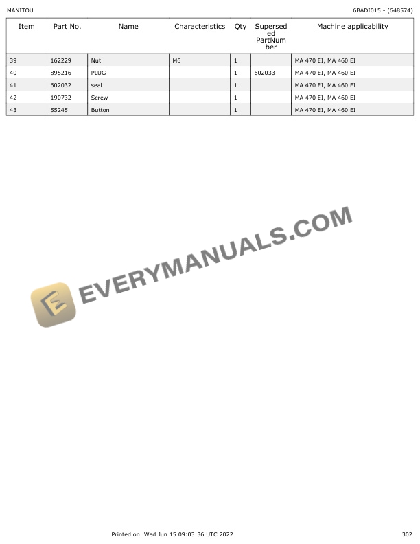 Manitou MA460, MA470 Parts Manual 648501 7 Manitou MA460, MA470 Parts Manual 648501 - Image 5