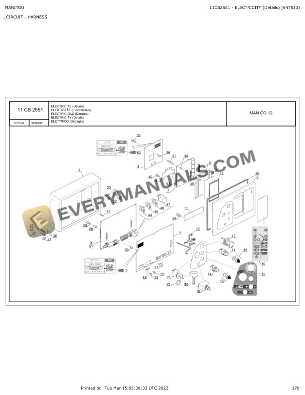 Manitou MAN GO 12, MAN GO 33 Parts Manual 647533 6 Manitou MAN GO 12, MAN GO 33 Parts Manual 647533 - Image 4