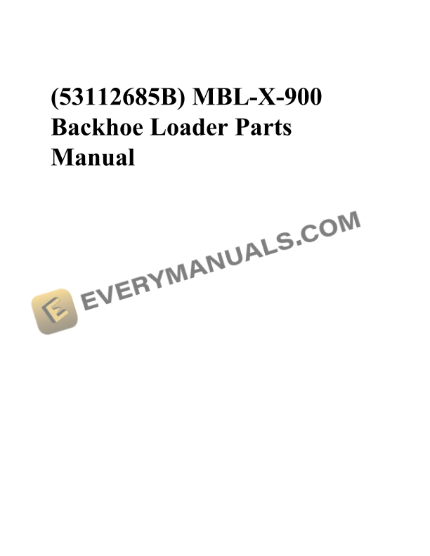 Manitou MBL-X-900 Parts Manual 53112685B