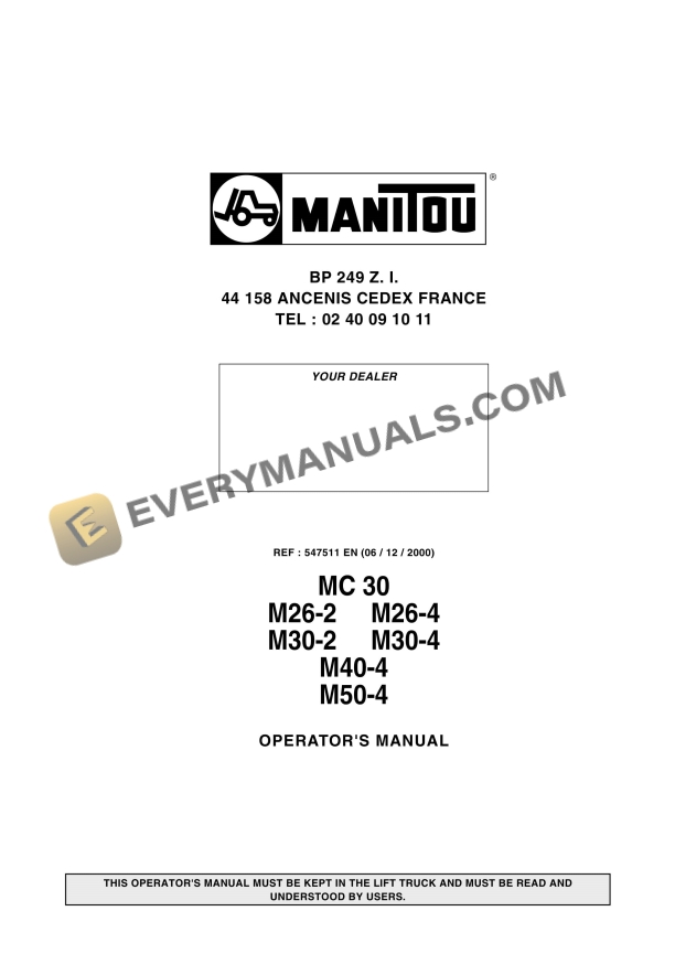 manitou mc 30 m26 2 m26 4 m30 2 m30 4 m40 4 m50 4 operator manual 547511en 1