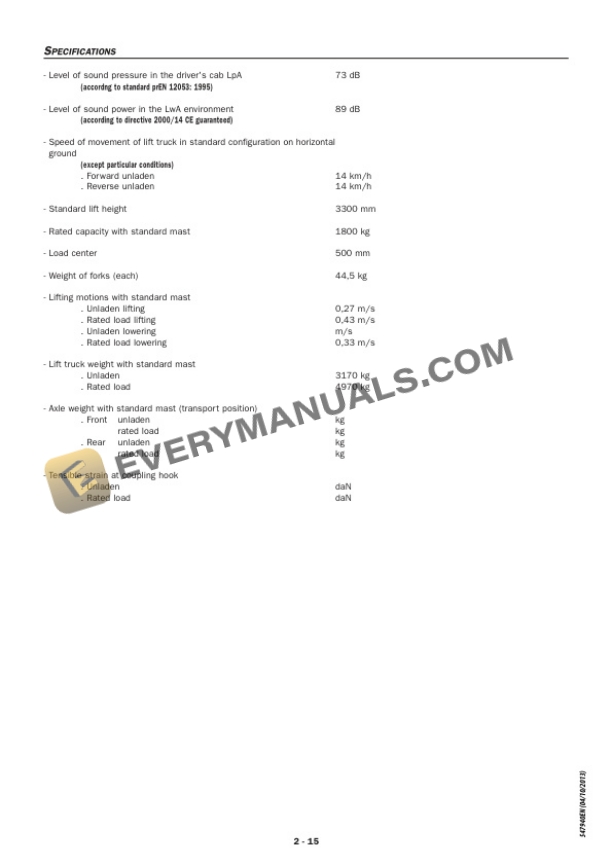 Manitou ME 315, ME 316, ME 318, ME 320 Operator Manual 547940EN-3