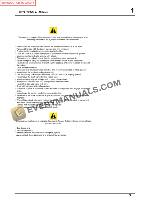 Manitou MHT 10120 M SERIES E3 Service Manual 648398 AS-2