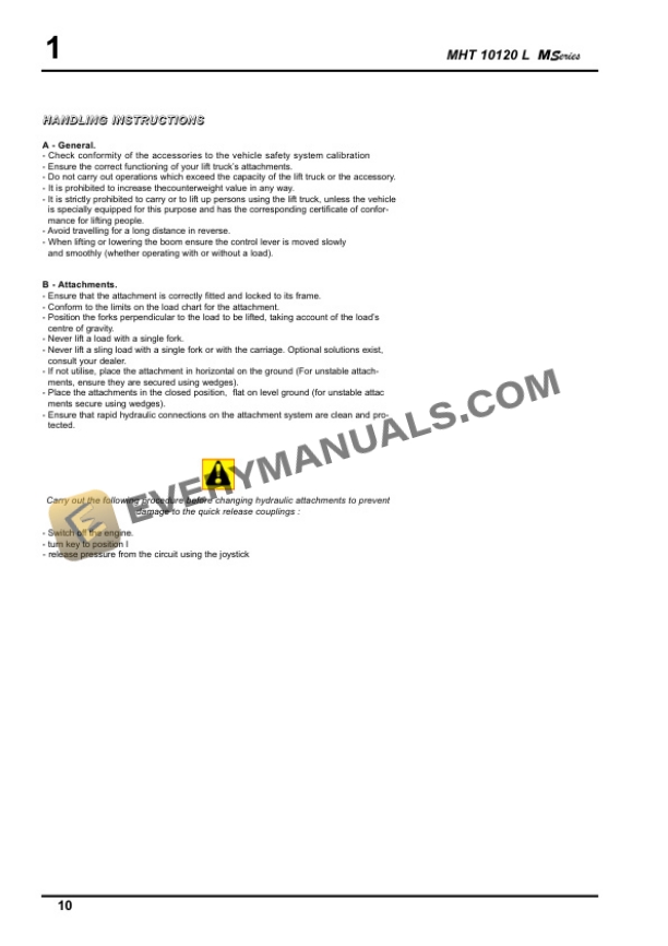 Manitou MHT 10120L M Series E3 User Handbook 648413 4 Manitou MHT 10120L M Series E3 User Handbook 648413-2