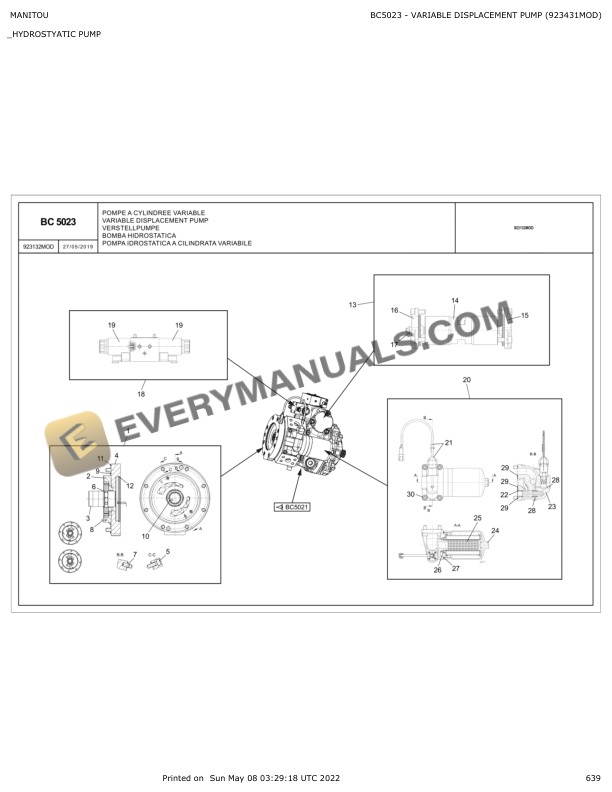 Manitou MHT 10130 129M ST4 S1, MHT-X 10130 129M ST3A S1 Parts Manual 648915 7 Manitou MHT 10130 129M ST4 S1, MHT-X 10130 129M ST3A S1 Parts Manual 648915 - Image 5