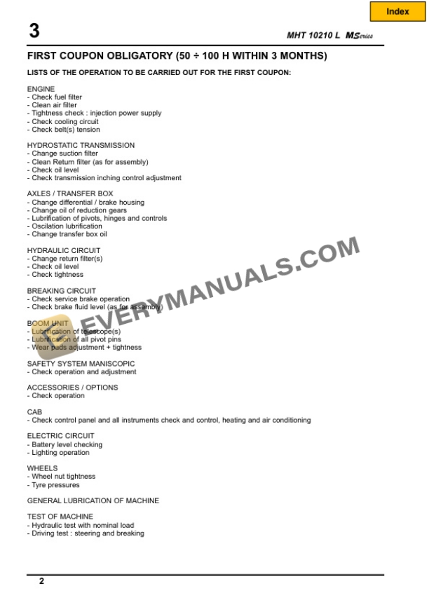 Manitou MHT 10210 L M SERIES E3 Service Manual 648412-3