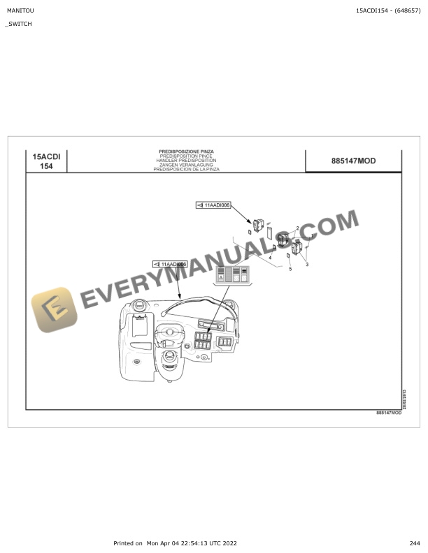 Manitou MHT 10225L, MHT-X 10225L Parts Catalog 648657 5 Manitou MHT 10225L, MHT-X 10225L Parts Catalog 648657 - Image 3