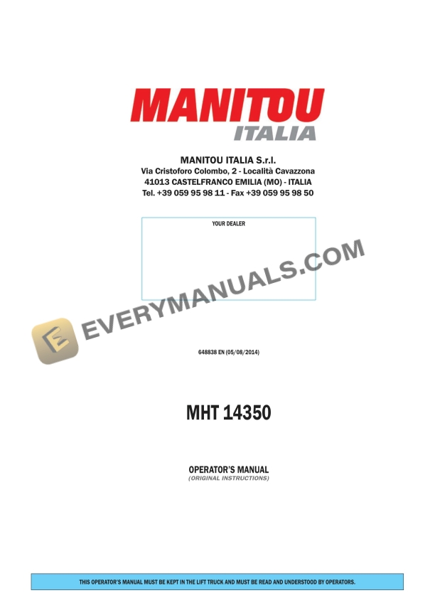 manitou mht 14350 operator manual 648838en 1