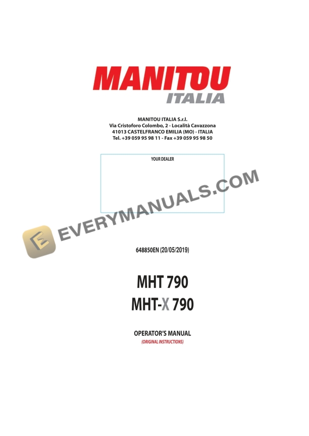 manitou mht 790 mht x 790 operator manual 648850en 1