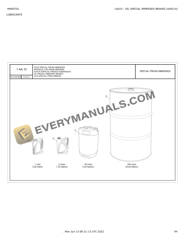 Manitou MHT-X 10130 129M ST3A S1 Parts Manual 649214 4 Manitou MHT-X 10130 129M ST3A S1 Parts Manual 649214 - Image 2