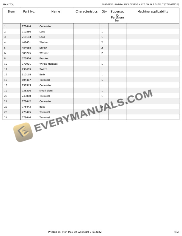 Manitou MHT-X 860 75P ST3A S2 Parts Manual 649065 7 Manitou MHT-X 860 75P ST3A S2 Parts Manual 649065 - Image 5
