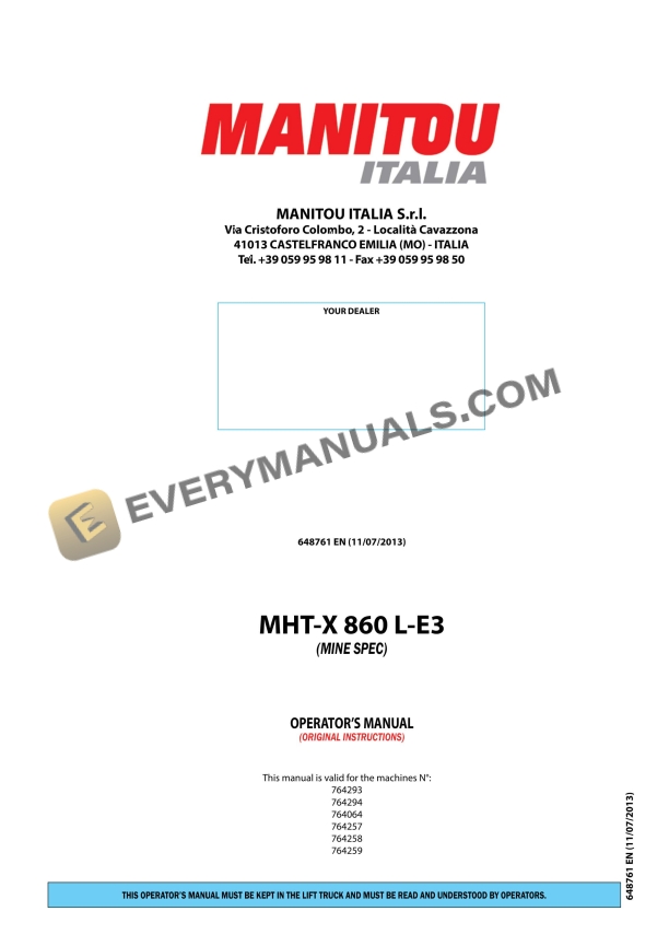 manitou mht x 860 l e3 mine spec operator manual 648761en 1