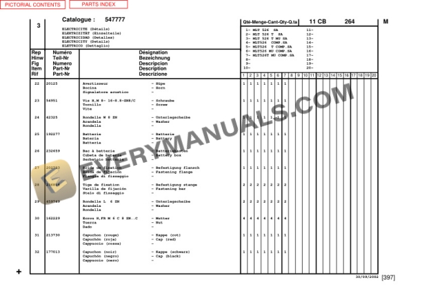 Manitou MHT526 Turbo Series A Parts Manual 547777P-4