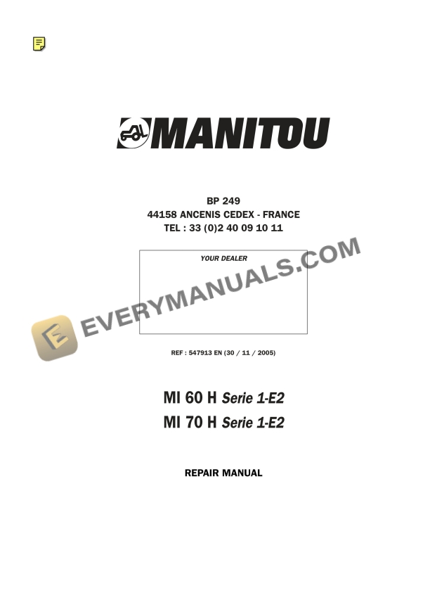 manitou mi 60 h s1 e2 mi 70 h s1 e2 repair manual 547913en 1