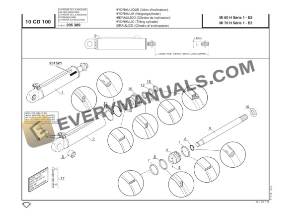Manitou MI 60 H Series 1-E2, MI 70 H Series 1-E2 Parts Manual CD547877-3