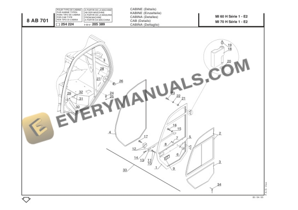 Manitou MI 60 H Series 1-E2, MI 70 H Series 1-E2 Parts Manual CD547877-4