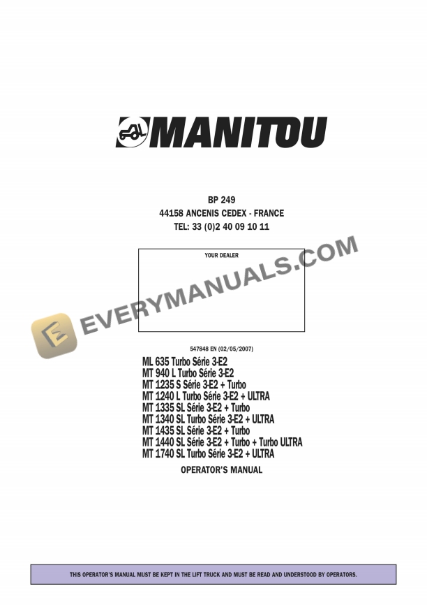manitou ml 635 t s3 e2 to mt 1740 sl t s3 e2 ultra operator manual 547848 1