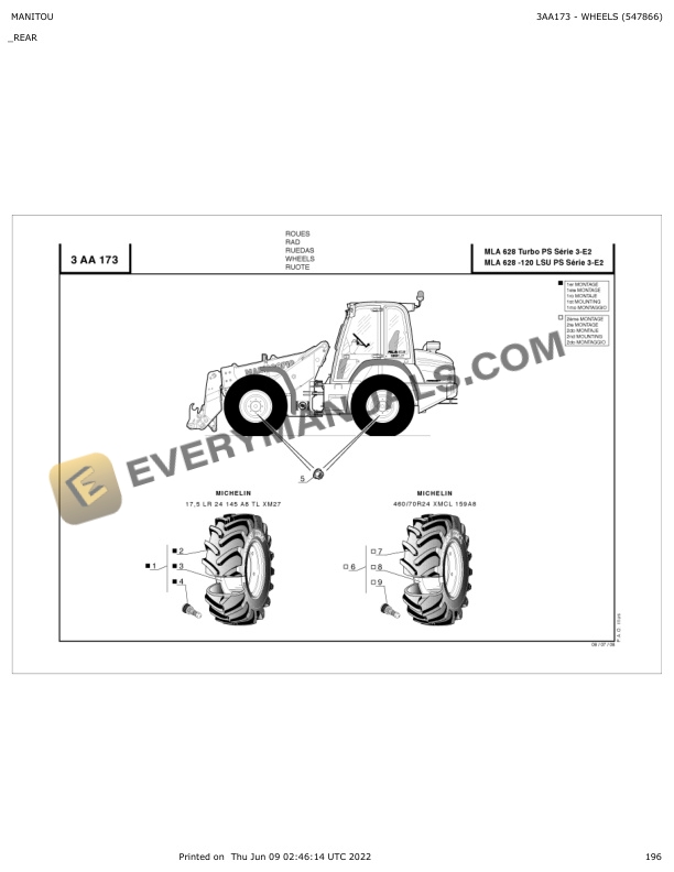 Manitou MLA 628 Turbo PS S3-E2, MLA 628-120 LSU PS S3-E2 Parts Catalog 547866 5 Manitou MLA 628 Turbo PS S3-E2, MLA 628-120 LSU PS S3-E2 Parts Catalog 547866 - Image 3