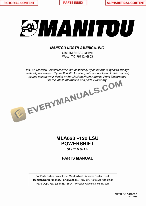 manitou mla628 120 lsu powershift series 3 e2 parts manual 547866p r01 04 1