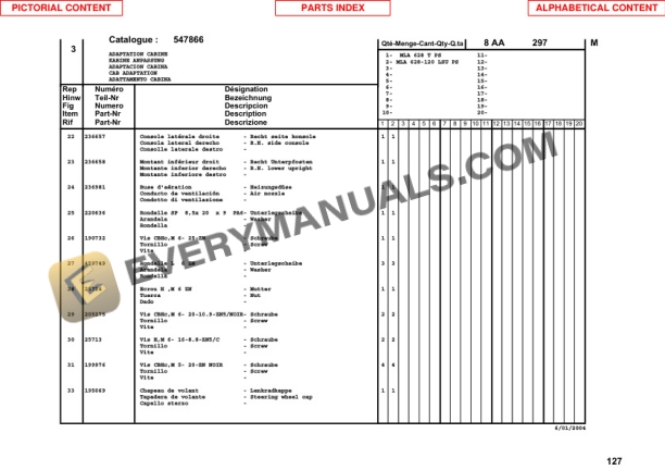 Manitou MLA628-120 LSU POWERSHIFT Series 3-E2 Parts Manual 547866P R01-04-2