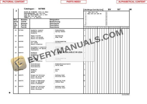 Manitou MLA628-120 LSU POWERSHIFT Series 3-E2 Parts Manual 547866P R01-04-5