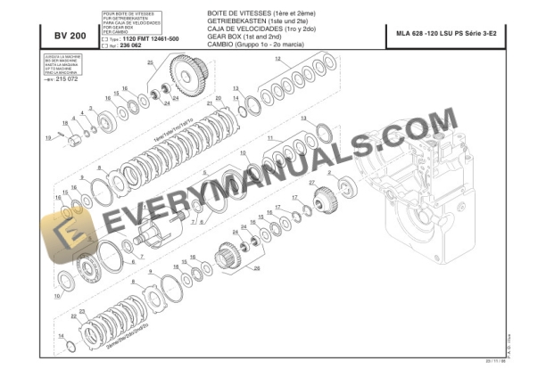 Manitou MLA628 Turbo POWERSHIFT Series 3-E2, MLA628-120 LSU POWERSHIFT Series 3-E2 Parts Manual CD547866-5
