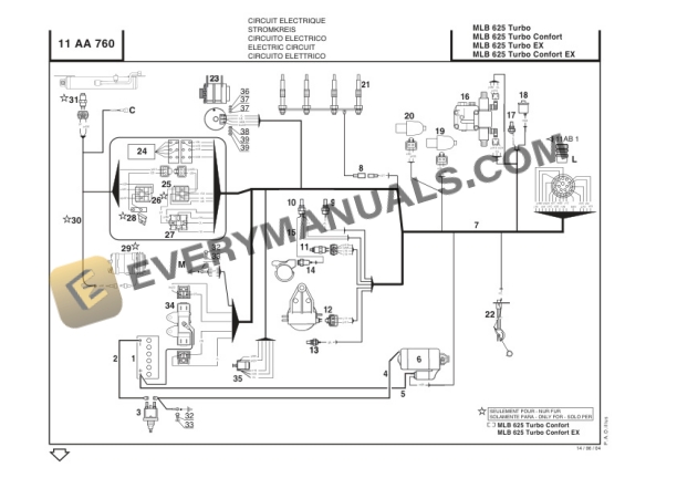 Manitou MLB 625 Turbo Series 1-E2, MLB 625 Turbo Confort Series 1-E2, MLB 625 Turbo EX Series 1-E2, MLB 625 Turbo Confort EX Series 1 Parts Manual CD547878-4