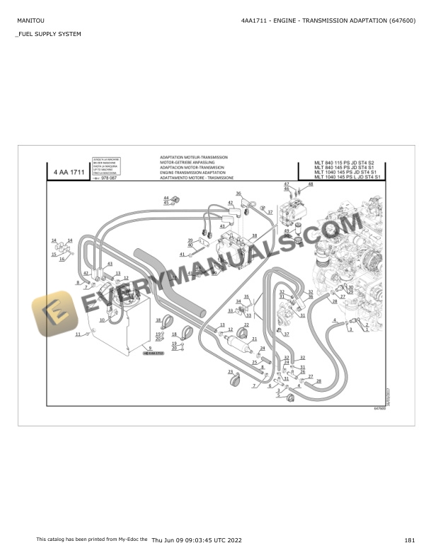 Manitou MLT 1040 145 PS JD ST4 S1 Parts Catalog 647600 5 Manitou MLT 1040 145 PS JD ST4 S1 Parts Catalog 647600 - Image 3
