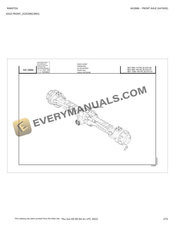 Manitou MLT 1040 145 PS JD ST4 S1 Parts Catalog 647600 6 Manitou MLT 1040 145 PS JD ST4 S1 Parts Catalog 647600 - Image 4