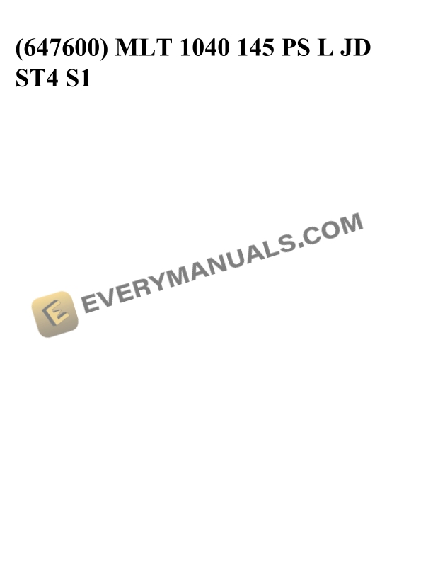Manitou MLT 1040 145 PS L JD ST4 S1 Parts Catalog 647600