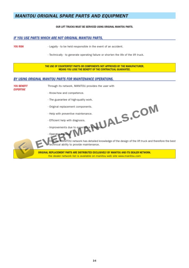 Manitou MLT 523 Turbo Evolution SC-E3, MT 620 Turbo Evolution SC-E3 Operator Manual 647011EN 6 Manitou MLT 523 Turbo Evolution SC-E3, MT 620 Turbo Evolution SC-E3 Operator Manual 647011EN - Image 4