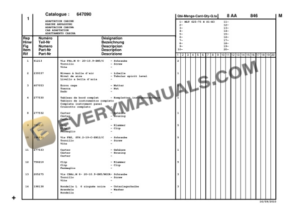 Manitou MLT 625-75 H S1-E3 Parts Manual 51900005-2