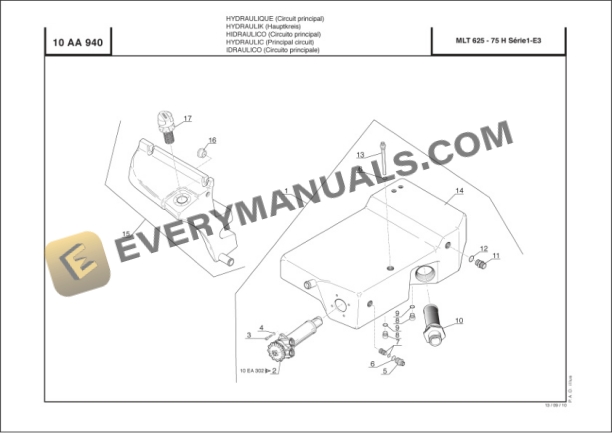 Manitou MLT 625-75 H S1-E3 Parts Manual 51900005-3