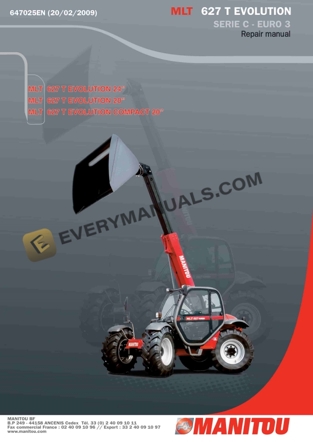 manitou mlt 627 t evolution serie c euro 3 repair manual 647025en 1