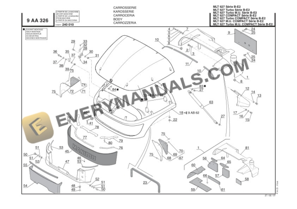 Manitou MLT 627 T MU Series B-E2 Parts Manual 547884P-3