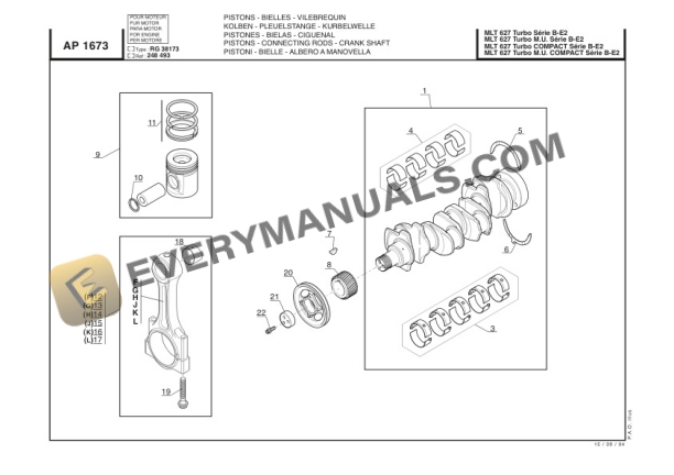 Manitou MLT 627 T MU Series B-E2 Parts Manual 547884P-5