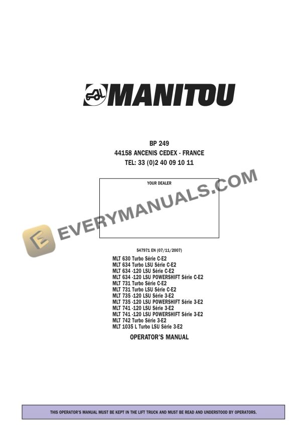 manitou mlt 630 turbo series c e2 to mlt 1035 l turbo lsu series 3 e2 operator manual 547971en 1