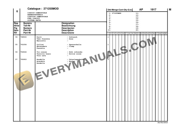 Manitou MLT 630 Turbo Series D-E3 to MLT 1035 L Turbo LSU Series 4-E3 Parts Manual CD547977-5
